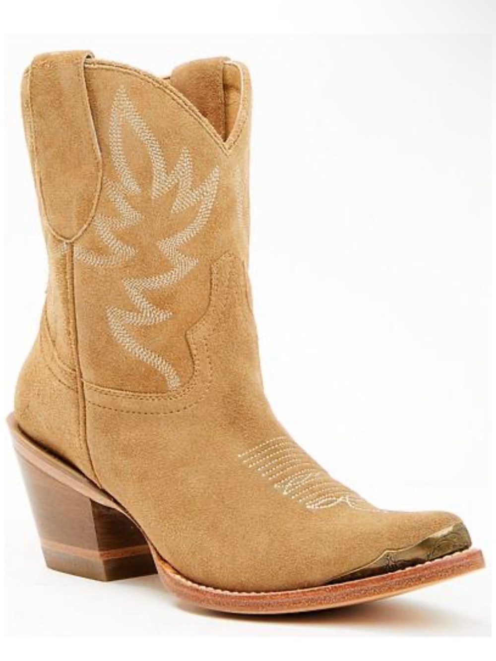 Idyllwind Women's Wheels Western Suede Booties-Round Toe Cowgirl Boots 7.5 B Tan